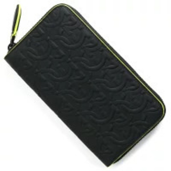 Salvatore Ferragamo Handbags - Salvatore Ferragamo Long Wallet Gancini Monogram Black Canary Yellow Nero